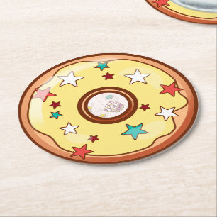 Doughnut Round Paper Coaster