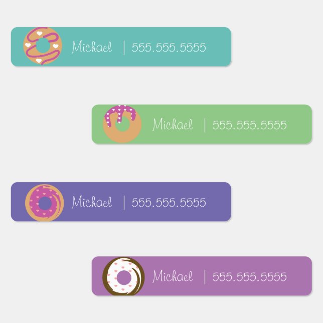 Doughnut School Class Lunch Name Number Labels (Group)