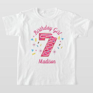 Doughnut Seventh birthday toddler tshirts