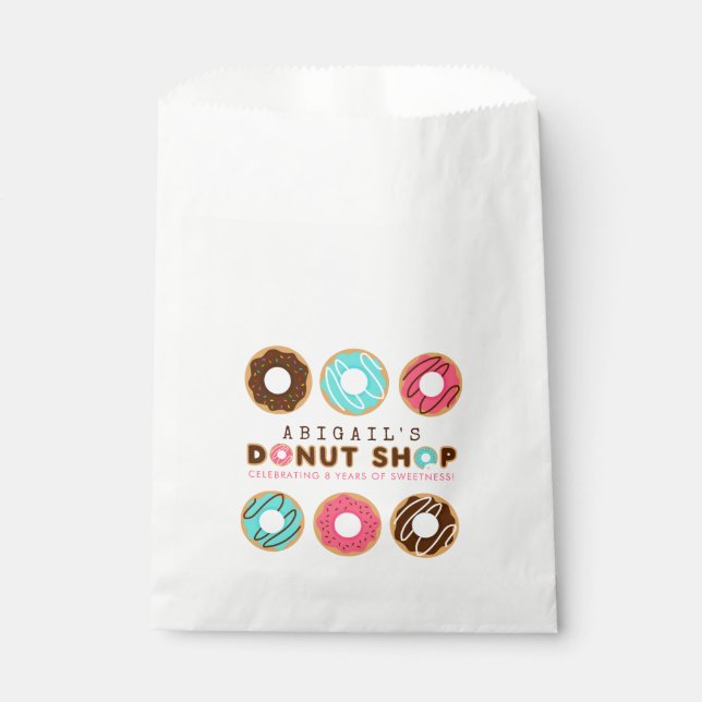 Doughnut Shop Birthday Party Favour Bag (Front)