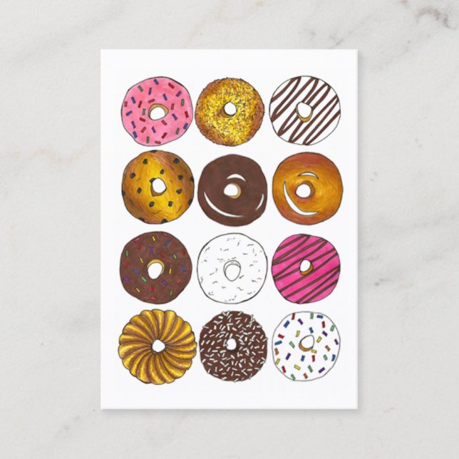 Doughnut Shop Doughnuts Doughnuts Breakfast Food B Business Card (Front)