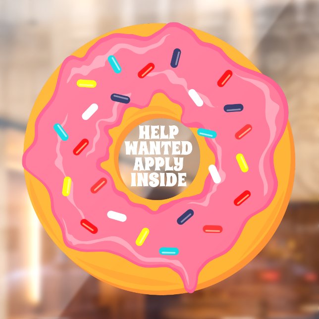 Doughnut Shop Help Wanted Apply Inside Doughnut Ho Window Cling (Sheet 2)