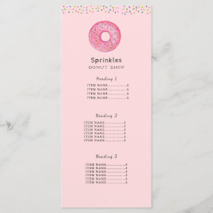 Doughnut shop Price list/ Menu Card