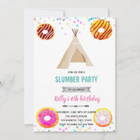 Doughnut slumber party invitation