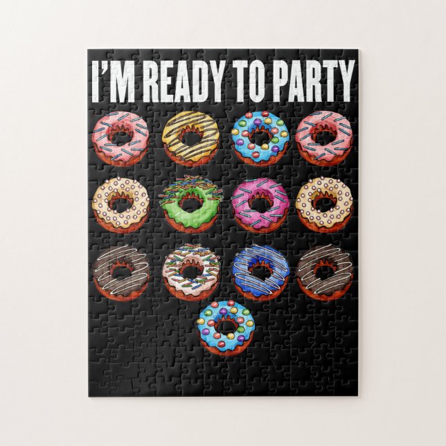 Doughnut Snack Food Funny Creative Pattern Jigsaw Puzzle (Vertical)