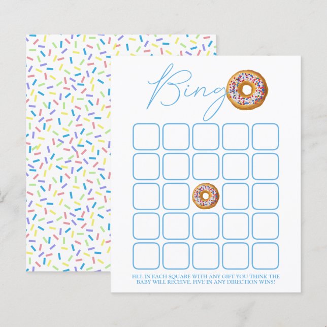 Doughnut Sprinkle Baby Shower Bingo (Front/Back)