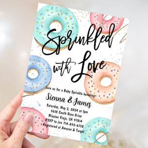 Doughnut Sprinkle Baby Shower, Sprinkled With Love Invitation