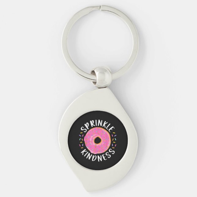 Doughnut Sprinkle Kindness Funny Girls Women Dough Keychain (Front)