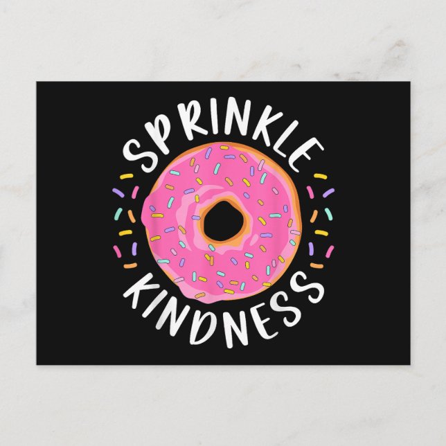 Doughnut Sprinkle Kindness Funny Girls Women Dough Postcard (Front)