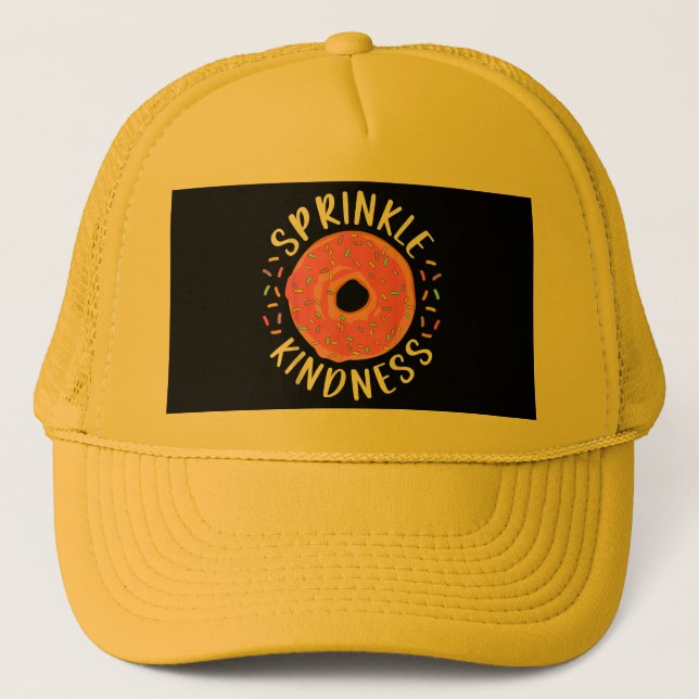 Doughnut Sprinkle Kindness Funny Girls Women Dough Trucker Hat (Front)