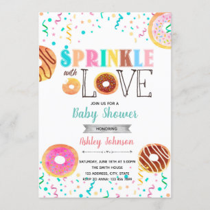Doughnut sprinkle with love invitation