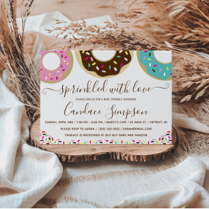 Doughnut Sprinkled With Love Baby Sprinkle Invitation