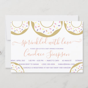 Doughnut Sprinkled With Love Baby Sprinkle PinkPur Invitation