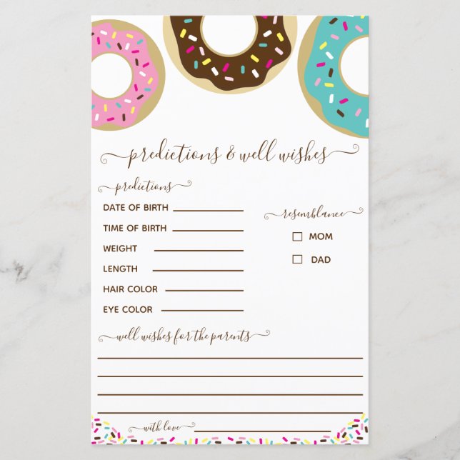 Doughnut Sprinkled With Love Prediction & Well Wis (Front)