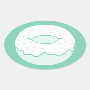 doughnut sprinkles oval sticker