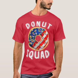 Doughnut Squad American Flag Cute Doughnut  T-Shirt
