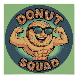 Doughnut Squad - Muscles & Glaze Poster