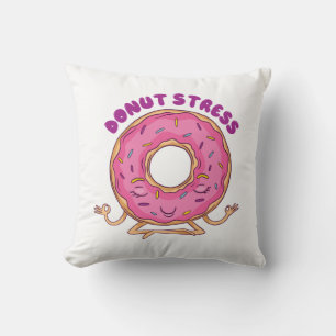 Doughnut Stress  Throw Pillow