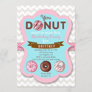 Doughnut Sweet Birthday Party Invitation