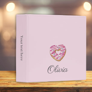 Doughnut Sweet Girl Sprinkles Personalized Name Binder