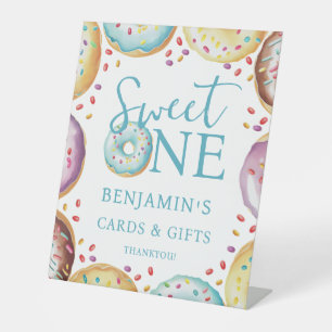 Doughnut Sweet One 1st Birthday Gifts and Cards   Pedestal Sign