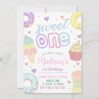 Doughnut Sweet One 1st Birthday Invitation