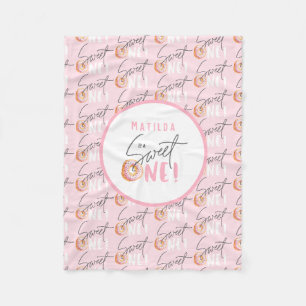 Doughnut sweet one 1st birthday party attire fleece blanket