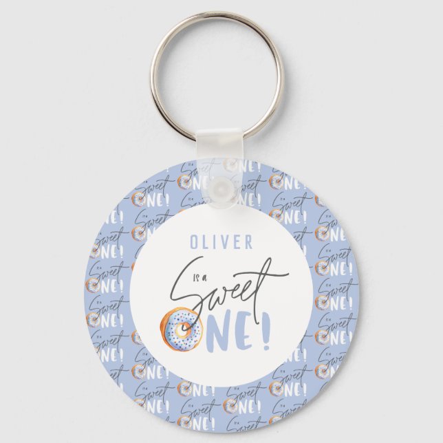 Doughnut sweet one 1st birthday party attire  keychain (Front)