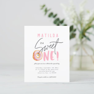 Doughnut sweet one 1st birthday party invitation