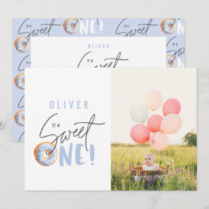 Doughnut sweet one 1st birthday party invitation