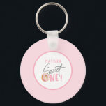 Doughnut sweet one 1st birthday party keychain<br><div class="desc">Doughnut sweet one 1st birthday party keychain. Watercolor illustrations and hand lettered text. Part of a collection.</div>