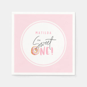 Doughnut sweet one 1st birthday party napkin