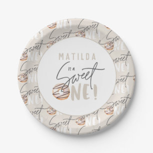 Doughnut sweet one 1st birthday party paper plate