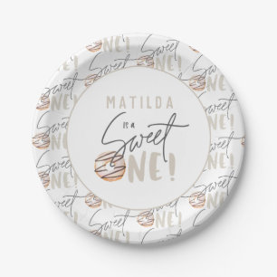 Doughnut sweet one 1st birthday party paper plate