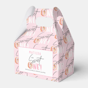 Doughnut sweet one pink 1st birthday party favor box