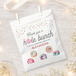 Doughnut sweet one pink 1st birthday party favour bag