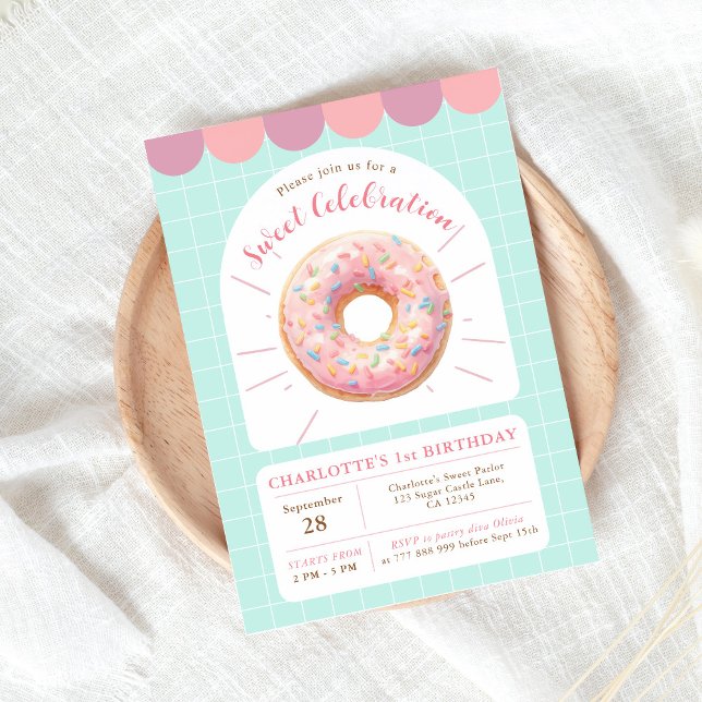 Doughnut Sweet Shop Invitation Anniversaire (Créateur téléchargé)