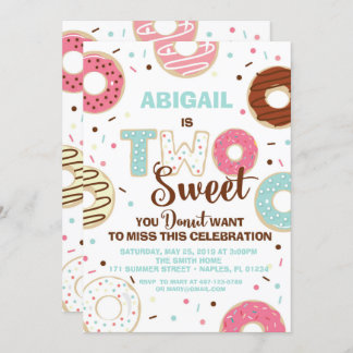 Doughnut Themed Birthday Invitation