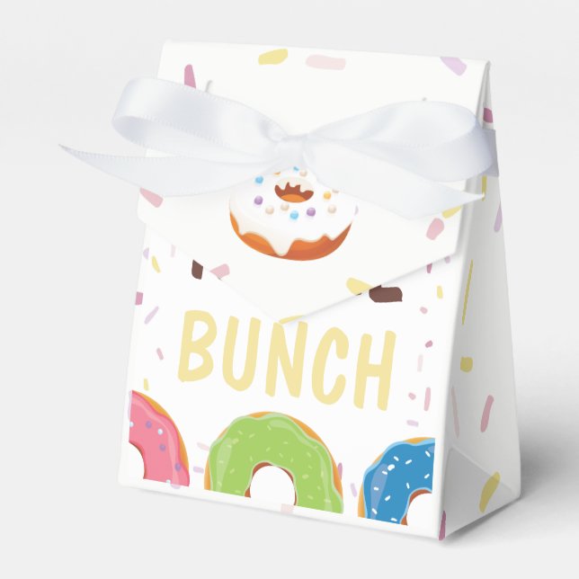 Doughnut themed Birthday Party Guest Thank You Favor Box (Front Side)