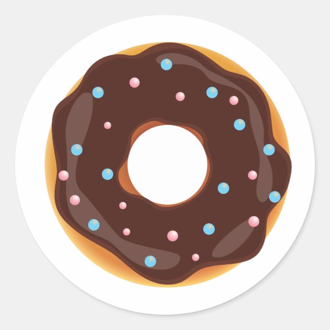 Doughnut themed classic round sticker (Front)
