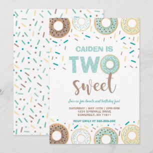 Doughnut Two Sweet Birthday Invite Doughnut Party