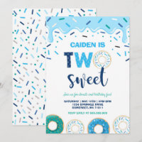 Doughnut Two Sweet Birthday Invite Doughnut Party 
