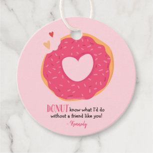 Doughnut Valentine Classic Round Sticker Favour Tags