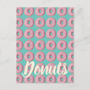 Doughnut Vegan Pattern for Vegetarian Sweet Tooth Holiday Postcard