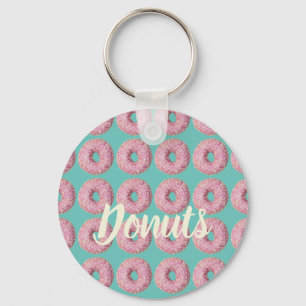 Doughnut Vegan Pattern for Vegetarian Sweet Tooth Keychain