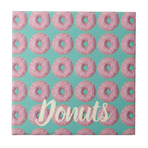 Doughnut Vegan Pattern for Vegetarian Sweet Tooth Tile