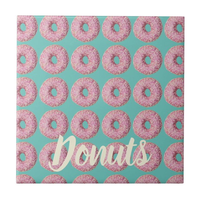 Doughnut Vegan Pattern for Vegetarian Sweet Tooth Tile (Front)