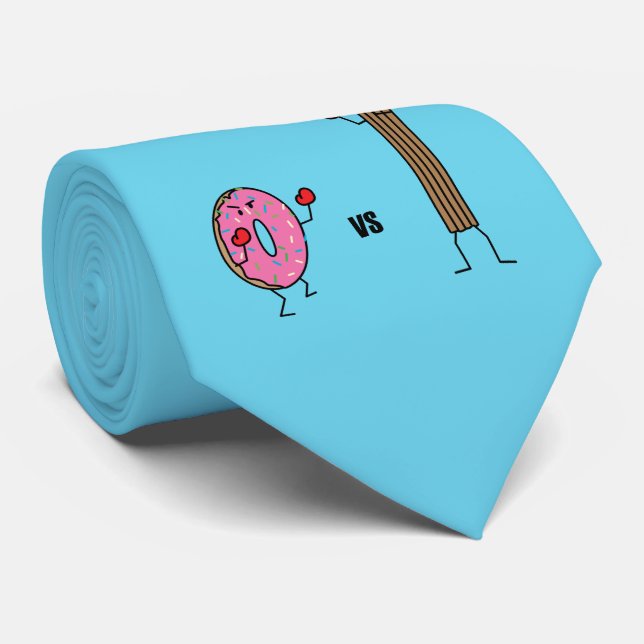 Doughnut versus Churro dessert fried dough sugar v Tie (Rolled)