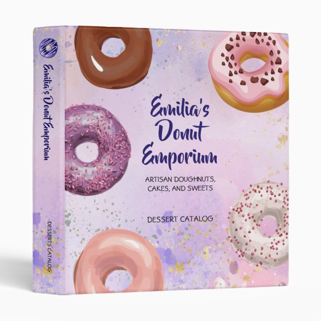 Doughnut Watercolor Binder (Front/Spine)
