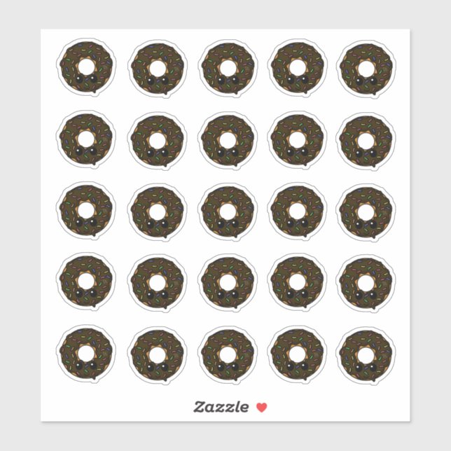 Doughnut with Chocolate Frosting and Sprinkles (Sheet)